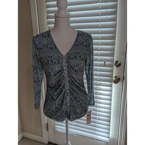 Skye's The Limit Women's Blue Green Button Down Long Sleeve NWT Small/Medium